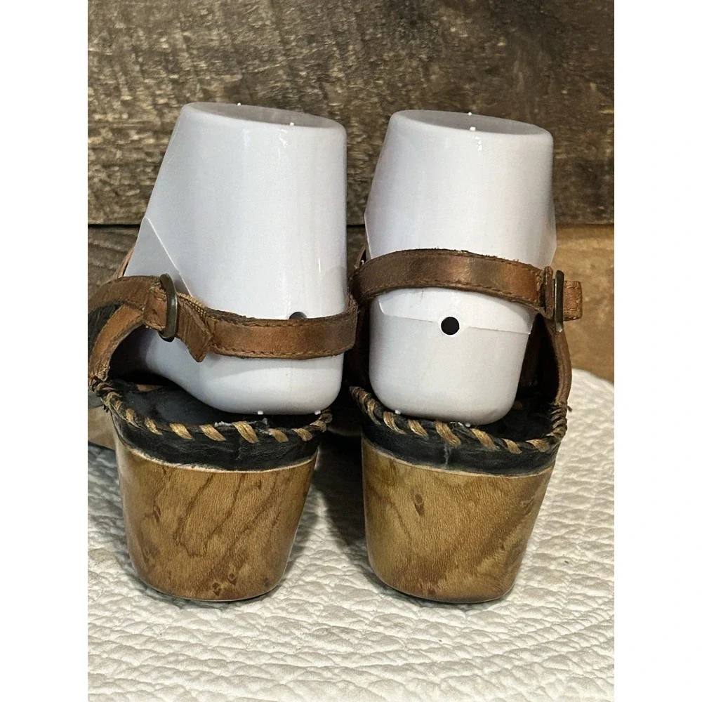 Ariat Sandals Del Ray Leather‎ Black Brown Adjustable Sz 6.5 B